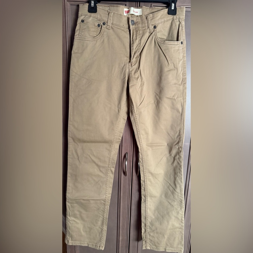 Levi's 16R 28 x 30, 511 Slim, Kid’s Tan Khaki Jeans Chinos